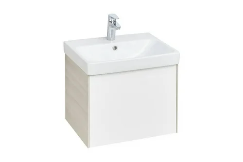 Тумба АКВАТОН Асти 55 белый/Ясень шимо + Раковина Адриана-55