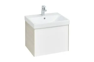 Тумба АКВАТОН Асти 55 белый/Ясень шимо + Раковина Адриана-55