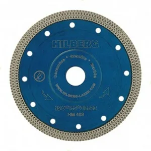 Диск алмазный отрезной 250*25,4/22,23 Hilberg Турбо ультратонкий х-тип (керамогранит, керамика)