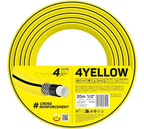 Шланг Cellfast 4YELLOW поливочный, армир, четырехслойный, 1/2" 30 м