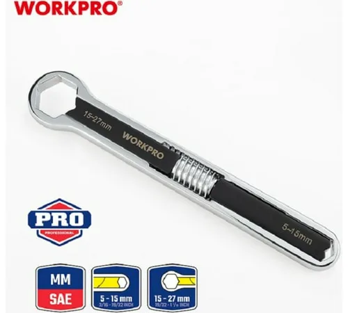 Ключ WORKPRO универсальный регулируемый гаечный (5 -27мм,3/16"-1 1/16") метрич,дюйм