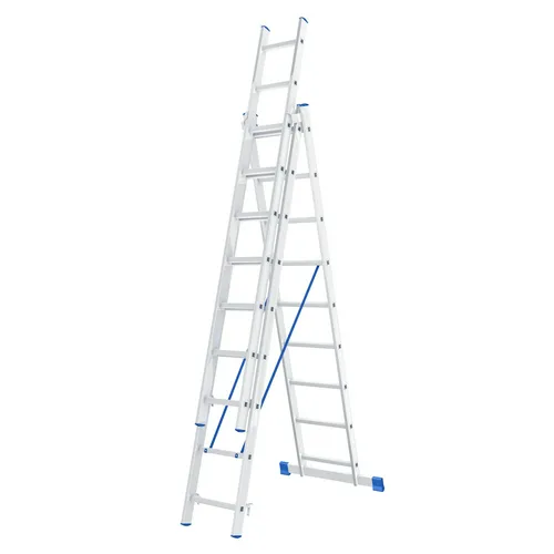 Лестница трехсекционная алюминиевая СИБРТЕХ 3х10 ст.