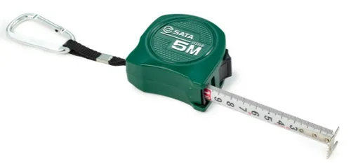 Рулетка Sata 5 м с двойной шкалой и карабином