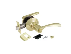 Ручка-защелка AJAX 3В2-03 DK610 PB-BK, прямая, фикс, золото