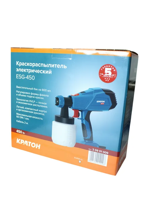 Краскораспылитель электрический КРАТОН ESG-600-HVLP
