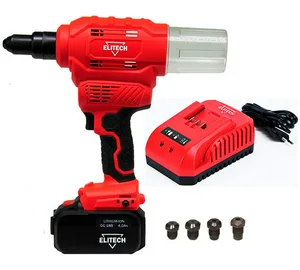 Заклепочник аккум ELITECH ПЗА 18БЛ б\щет,18В,1х4.0Ач,Li-ion,зак.2.4-6.4мм,9кН,23мм,чемодан,подсветка