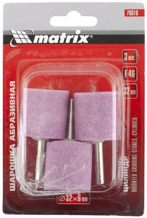 Шарошка абразивная MATRIX,  цилиндр, 32x32x6, F46, 3шт