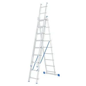 Лестница трехсекционная алюминиевая СИБРТЕХ 3х9 ст.
