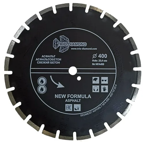 Диск алмазный отрезной 400*10*25,4 TRIO-DIAMOND 400 New Formula (Асфальт)