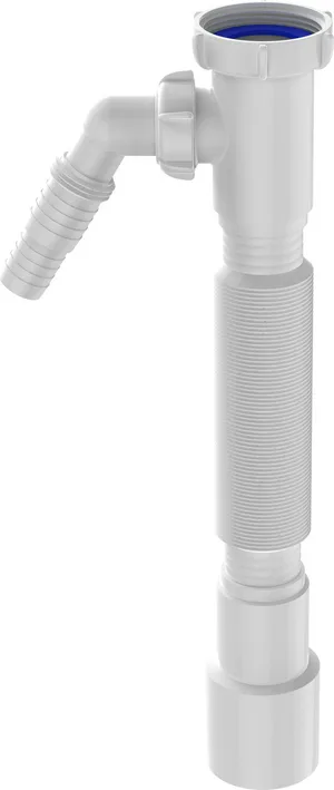 Гофротруба Aquant 1 1/2"х40/50 удлиненная, 1575 мм с отводом для стиральной машины