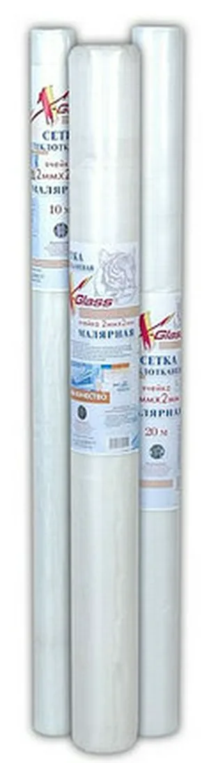 Стеклосетка X-Glass малярная №1, ячейка 2 мм, ширина 1 м, рулон 10 м2