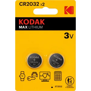 Батарейка Kodak CR2032-2BL MAX Lithium, 2 шт.