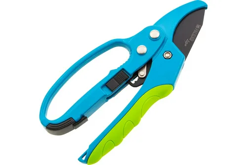 Секатор Palisad LUXE 60560  плоскостной+контактный, храповый, d=22мм, 20см