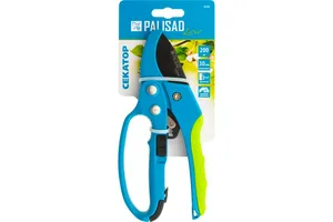Секатор Palisad LUXE 60560  плоскостной+контактный, храповый, d=22мм, 20см