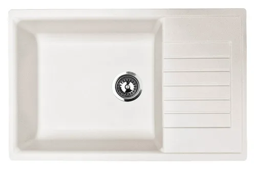 Мойка I-TECH квадратная с сушилкой 780x500x200 кварц, белый камень
