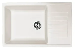 Мойка I-TECH квадратная с сушилкой 780x500x200 кварц, белый камень