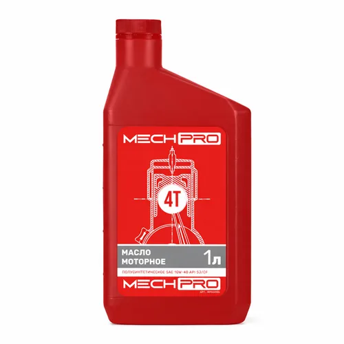 Масло моторное Mechpro 4Т, SAE 10W-40 API SJ/CF, полусинтетическое, 1л
