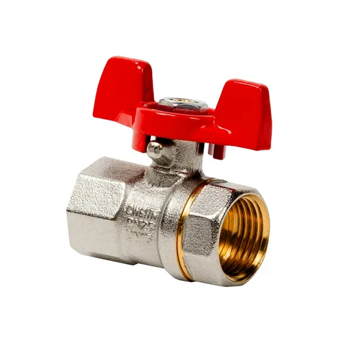 Кран шаровой RTP (ВР-ВР) 1", ручка бабочка, латунь, PN25