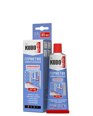 Герметик KUDO KST-100 силиконовый, универсальный б/цв в тюбике 85мл