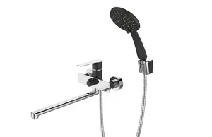 Смеситель для ванны I-TECH, RIGEL 21, однорычажный, излив 35 см, черный/хром