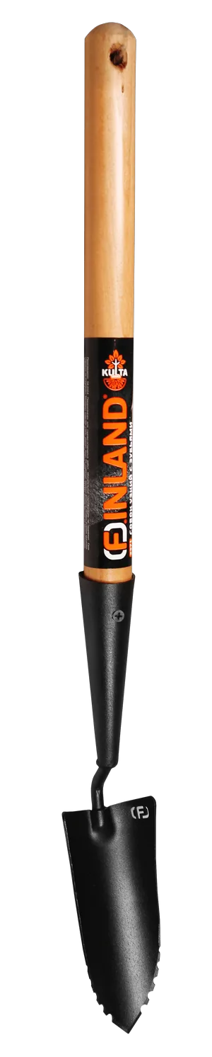 Совок посадочный FINLAND KULTA 2371-ч дерв. ручка, порошк.покрытие, узкий