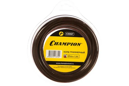 Леска триммерная CHAMPION  Nylplus Square 3.0мм х 23м (квадрат)