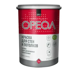 Краска ВД Ореол, белоснеж, для стен и потолков, 1.3кг