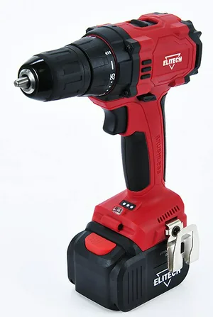Дрель-шуруповерт аккум ELITECH ДА 12БЛ2, б/щет,12В,2х4.0Ач,Li-ion,БЗП-10мм,0-350\1350об\м,35Нм,1.4кг,чем,подсветка,инд.зар