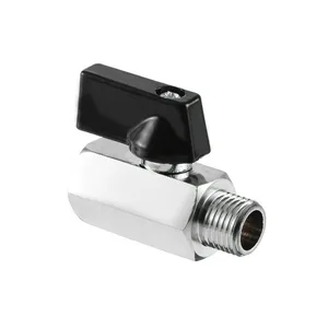Кран шаровой мини RTP (ВР-НР) 1/2", еврослот, хромированный