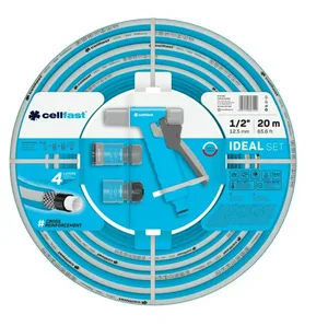Шланг Cellfast IDEAL поливочный, армир, четырехслойный, 1/2" 20 м + набор для полива