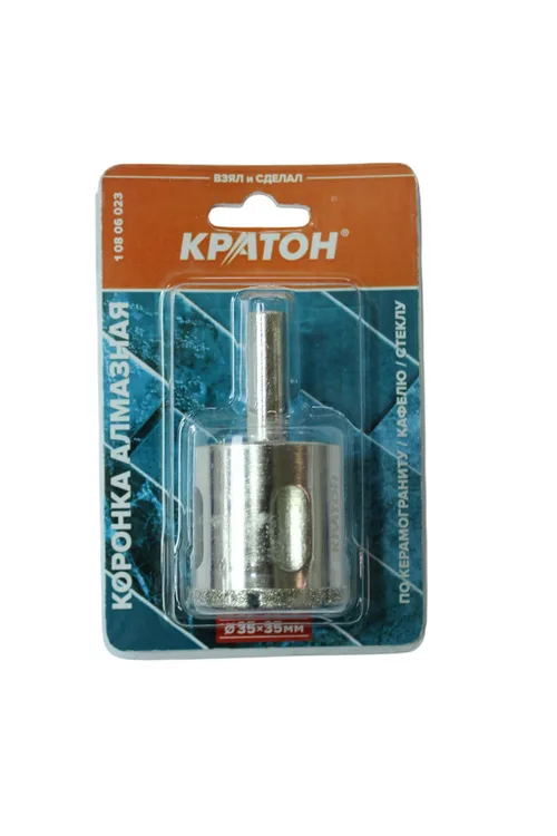 Коронка алмазная по керамограниту (в сборе) Кратон Ø35х35 мм