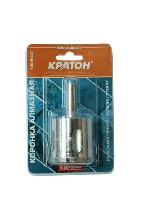 Коронка алмазная по керамограниту (в сборе) Кратон Ø35х35 мм