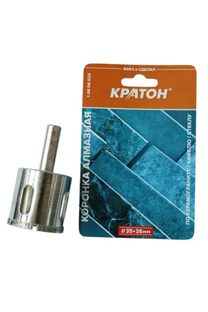 Коронка алмазная по керамограниту (в сборе) Кратон Ø35х35 мм