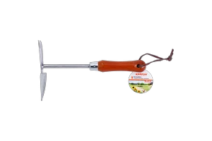 Мотыжка с лепестковым лезвием из нержавеющей стали с деревянной рукояткой Кратон 300 мм
