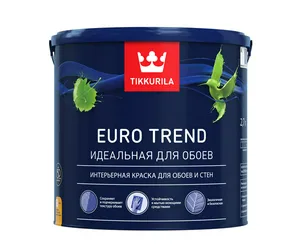 Краска ВД TIKKURILA Euro Trend, для обоев и стен, мат, база С, 0,9л