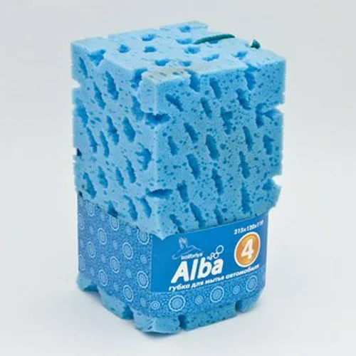 Губка для мытья а/м Kolibriya Alba-4, блок большой 215х120х110м