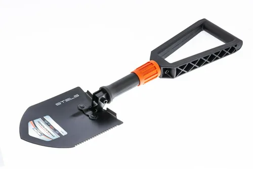 Лопата саперная Stels пластик. рукоятка, складная в чехле, 150х205х253-590мм.