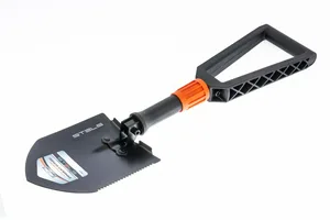 Лопата саперная Stels пластик. рукоятка, складная в чехле, 150х205х253-590мм.