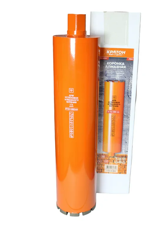 Коронка алмазная КРАТОН (112х450 мм; 1 1/4") для установок алмазного бурения