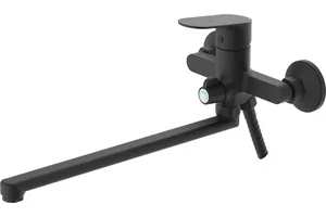 Смеситель VODA Shore Black для ванны с изл. 331мм, с аксессуарами