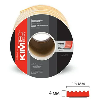 Уплотнитель KIM TEC SD-51/100, 15х4мм, черн 