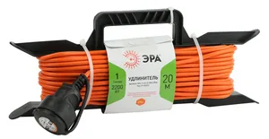 Удлинитель ЭРА силовой UFX-1-2x1-20m- IP44 на рамке б/з 1 гн 20м ПВС 2х1