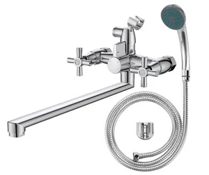 Смеситель VODA Dive для ванны, излив 320мм, с аксессуарами