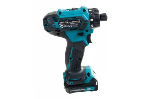 Шуруповерт аккумуляторный MAKITA DF033DWAE  12В,2х2АчLi-ion(слайдер),6-ти гран 1\4",0-450\1700об\м,30\14Нм,1.1кг,чем,подсветка