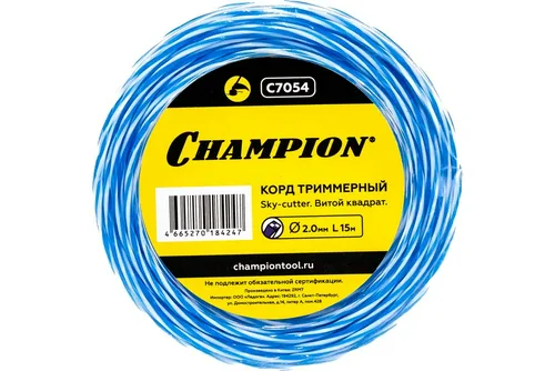 Леска триммерная CHAMPION  Sky-cutter 2.0мм х 15м (витой квадрат)