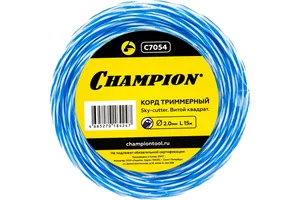 Леска триммерная CHAMPION  Sky-cutter 2.0мм х 15м (витой квадрат)