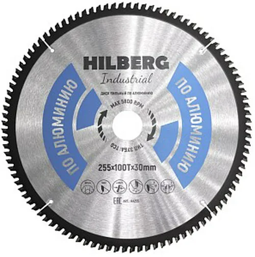 Диск пильный по алюминию Hilberg Industrial 255*30*100Т
