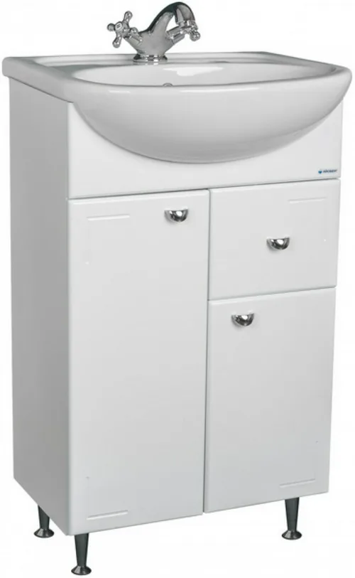 Тумба Уют 55 Классик с верхним ящиком + Раковина Исеть 55