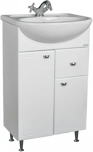 Тумба Уют 55 Классик с верхним ящиком + Раковина Исеть 55