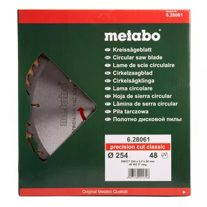 Диск пильный METABO,  254x30,НМ,48WZ,5 отр, д.торцовок
